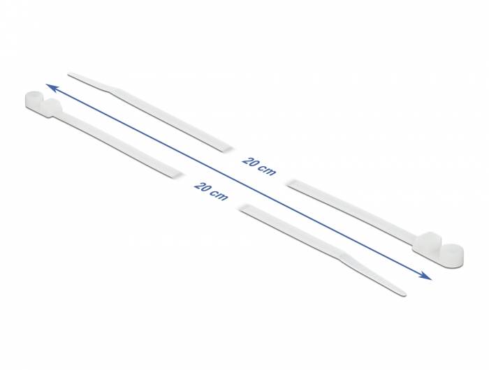Tie-wraps met montagegat | 200 x 4,8mm | transparant | 10 stuks-4