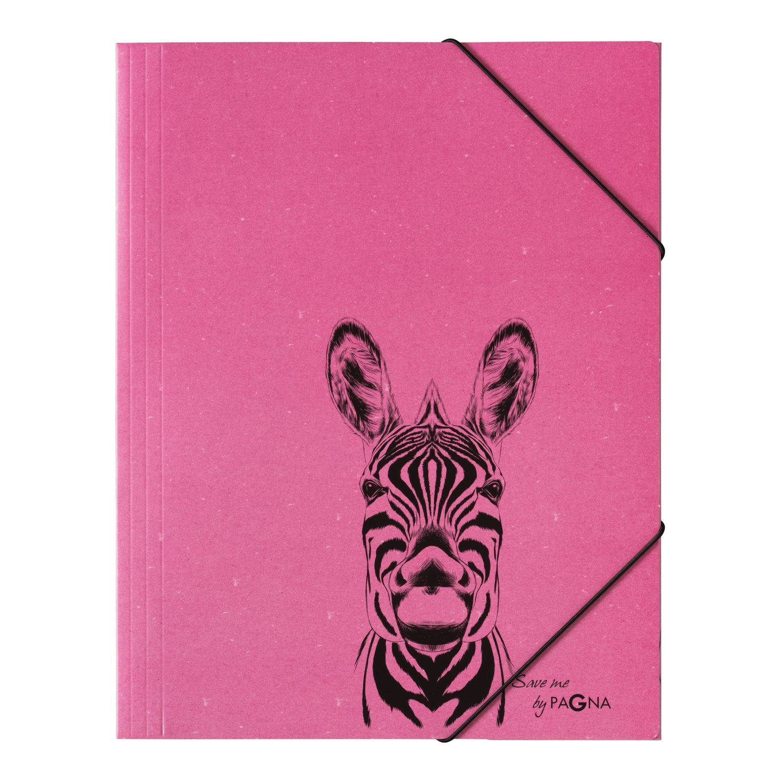PAGNA elastische map A4 PP, karton, 3 kleppen, Zebra-0