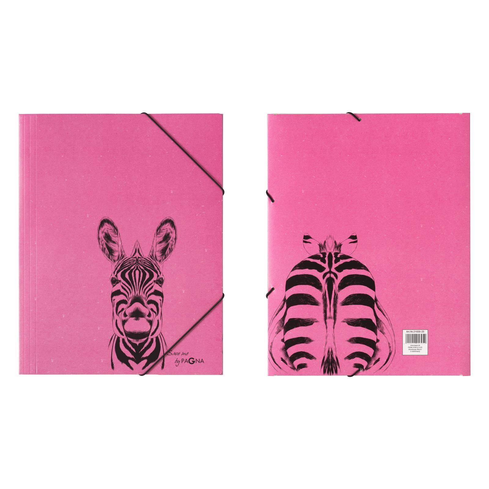 PAGNA elastische map A4 PP, karton, 3 kleppen, Zebra-2