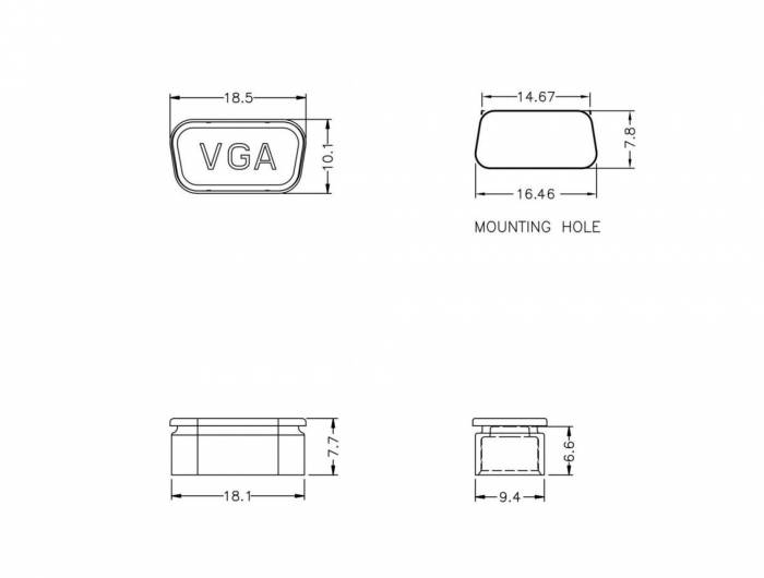 Poortbeschermer voor VGA (v) poorten / transparant-1