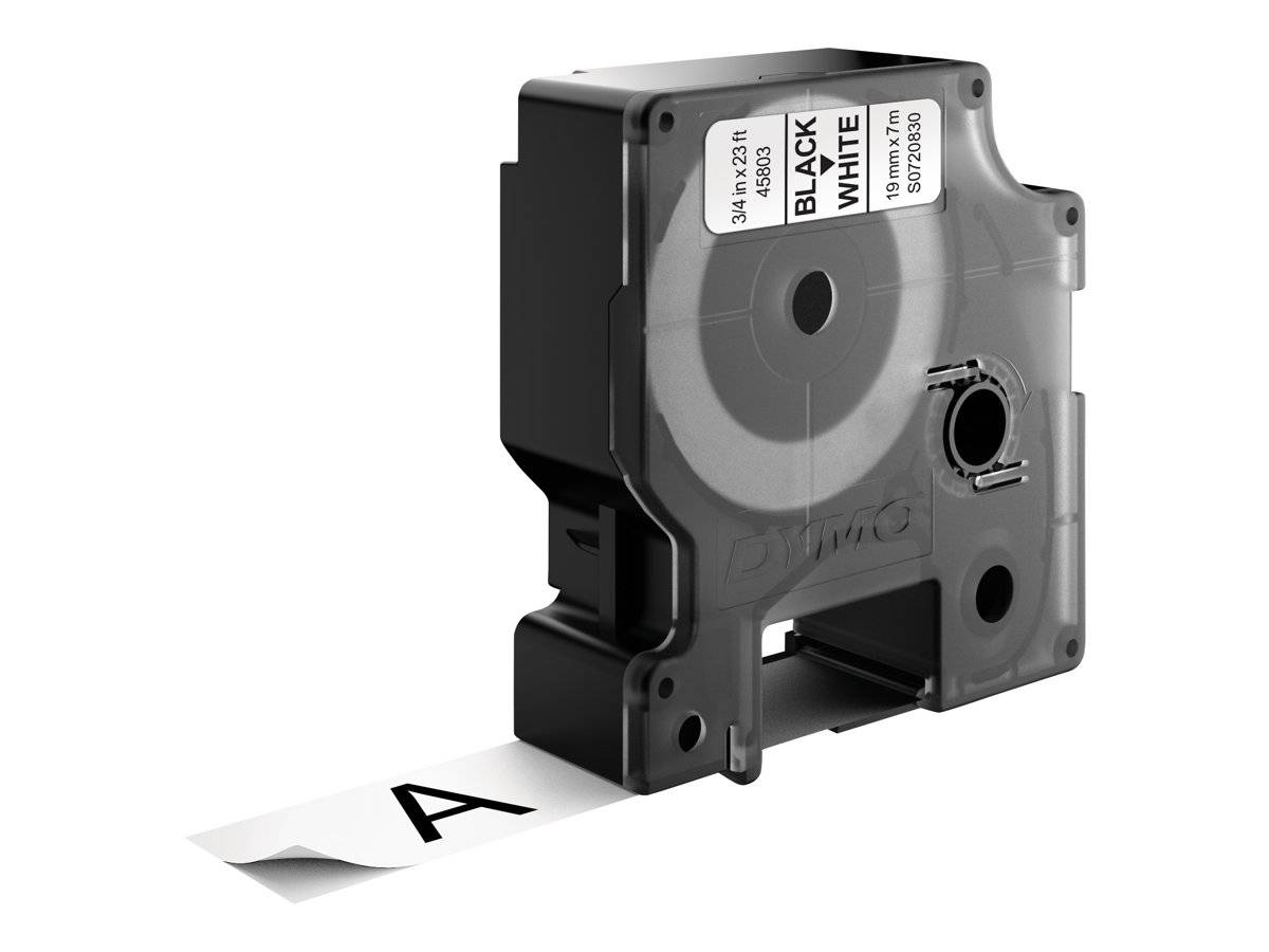 DYMO DYMO.45803 Tape; 19mm; 7m; wit; voor printer; Kleur van het teken: zwart - 1 rol-1