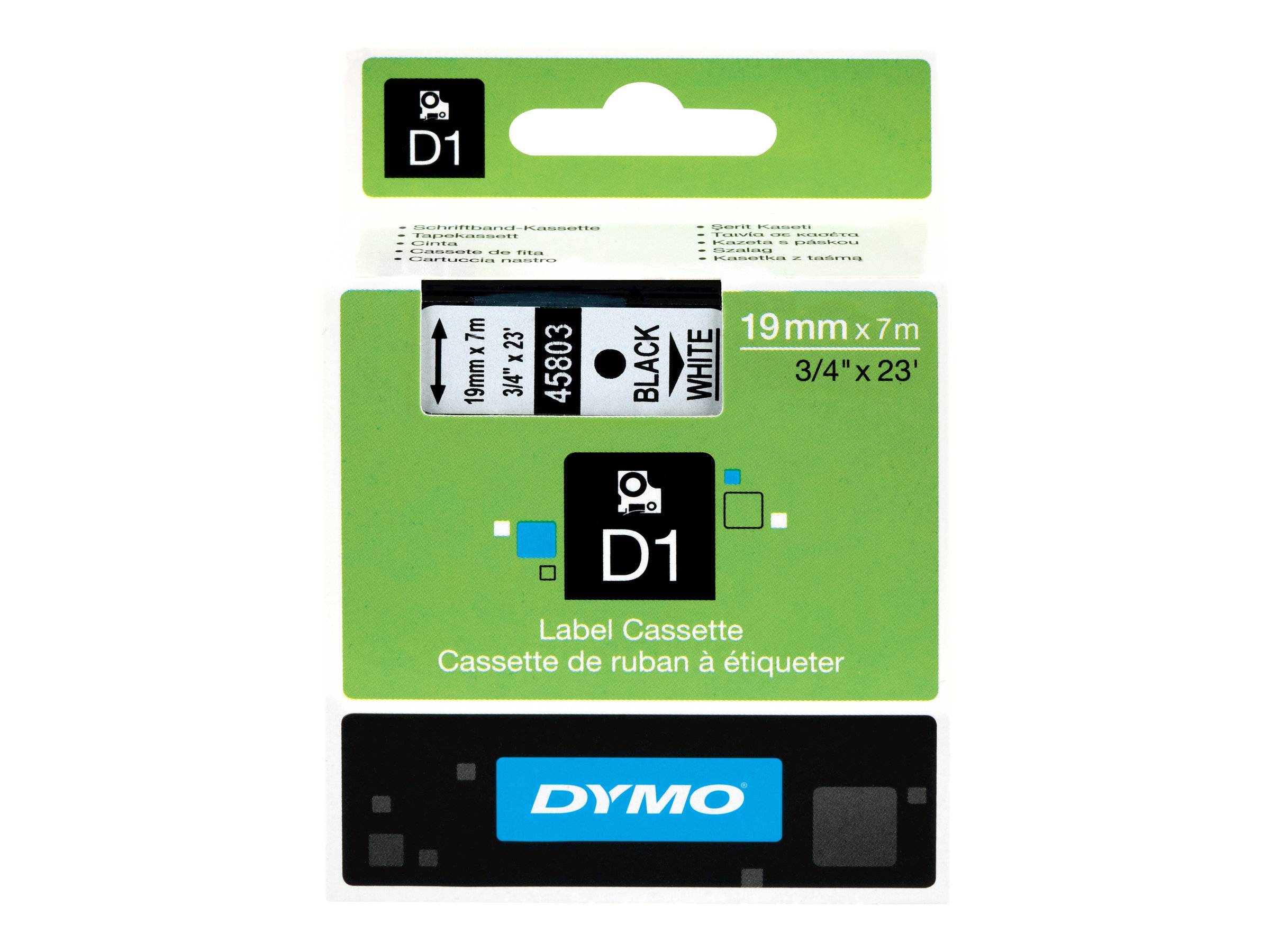 DYMO DYMO.45803 Tape; 19mm; 7m; wit; voor printer; Kleur van het teken: zwart - 1 rol-2