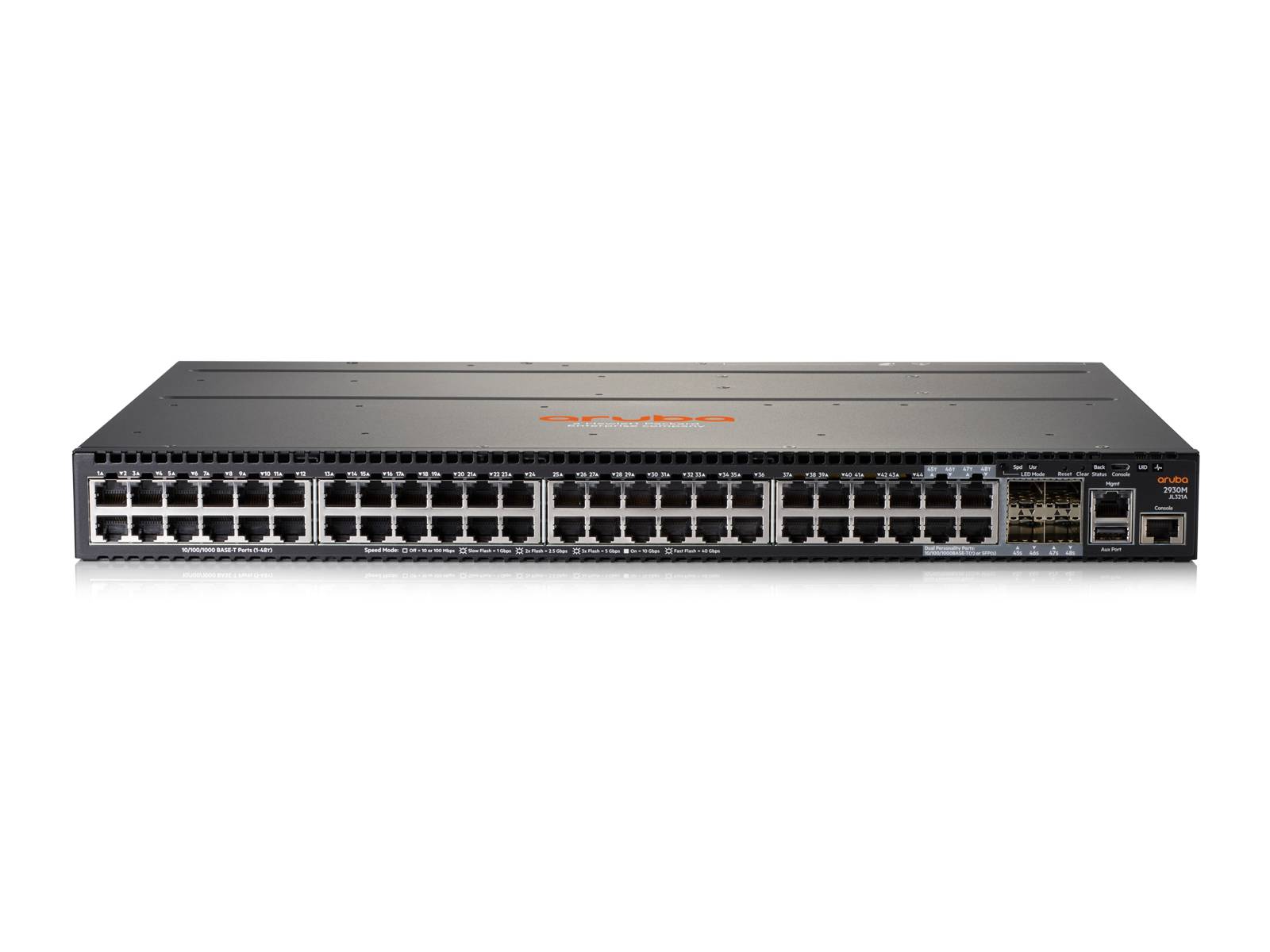 HPE 2930M 48G 1 -Slot - Managed - L3 - Gigabit Ethernet (10/100/1000) - Full Duplex - Rack Montage - 1U-2