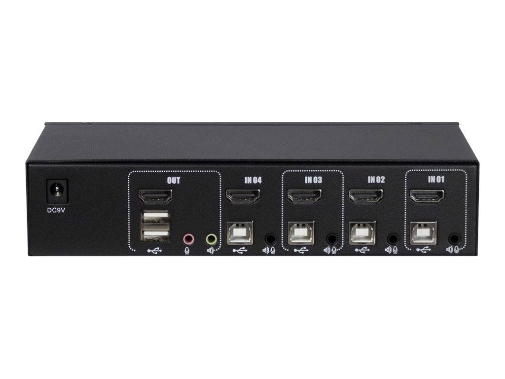 Inter-Tech KVM-switch AS-41HA HDMI, 4 poort, metaal-4