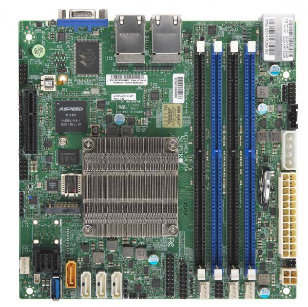 SUPERMICRO A2SDi-4C-HLN4F Mini-ITX Moederbord Intel Atom C3558 USB 3.0 4 x Gigabit LAN-1