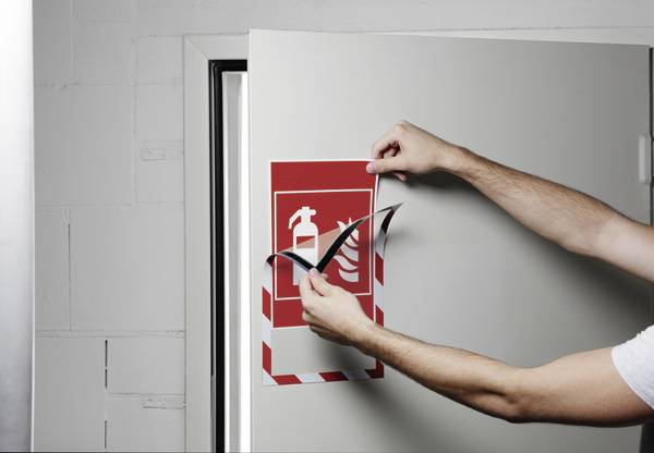 Duurzame Duraframe magnetische beveiligingskaarten A4, 5 stuks, rood/wit-2