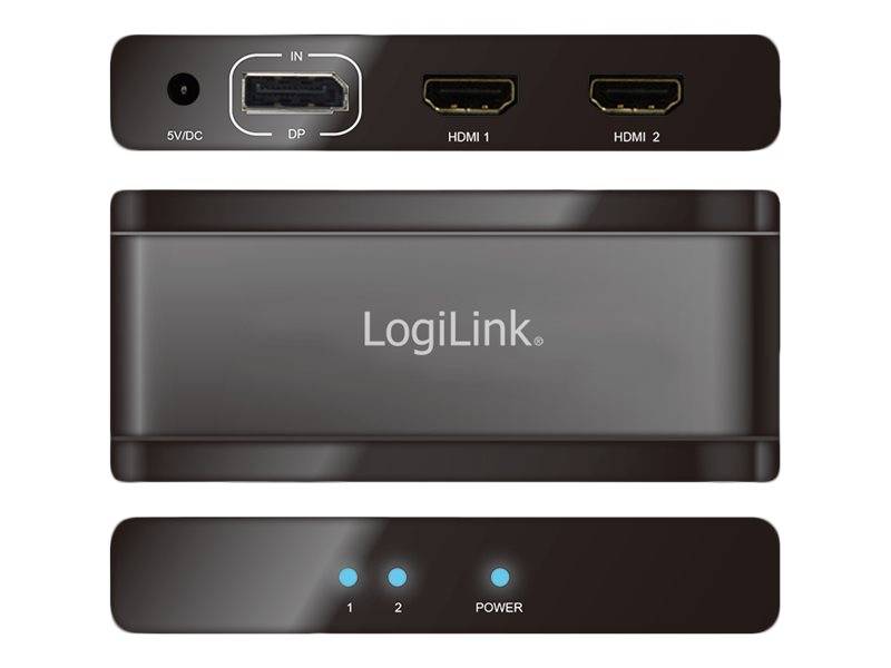 LogiLink Kabel 2 poorten DisplayPort-splitter 3840 x 2160 Pixel Zwart-4