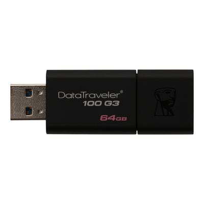 Kingston DataTraveler 100 G3 USB-stick  64 GB Zwart DT100G3/64GB USB 3.2 Gen 1 (USB 3.0)