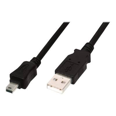 Digitus USB-kabel USB 2.0 USB-A stekker, USB-mini-B 1.80 m Zwart Rond, Afgeschermd (dubbel) AK-300130-018-S kopen ? Conrad Electronic