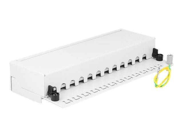Premium CAT6a Gigabit Desktop Patch Panel 1U met 12 poorten - afgeschermd / wit-3