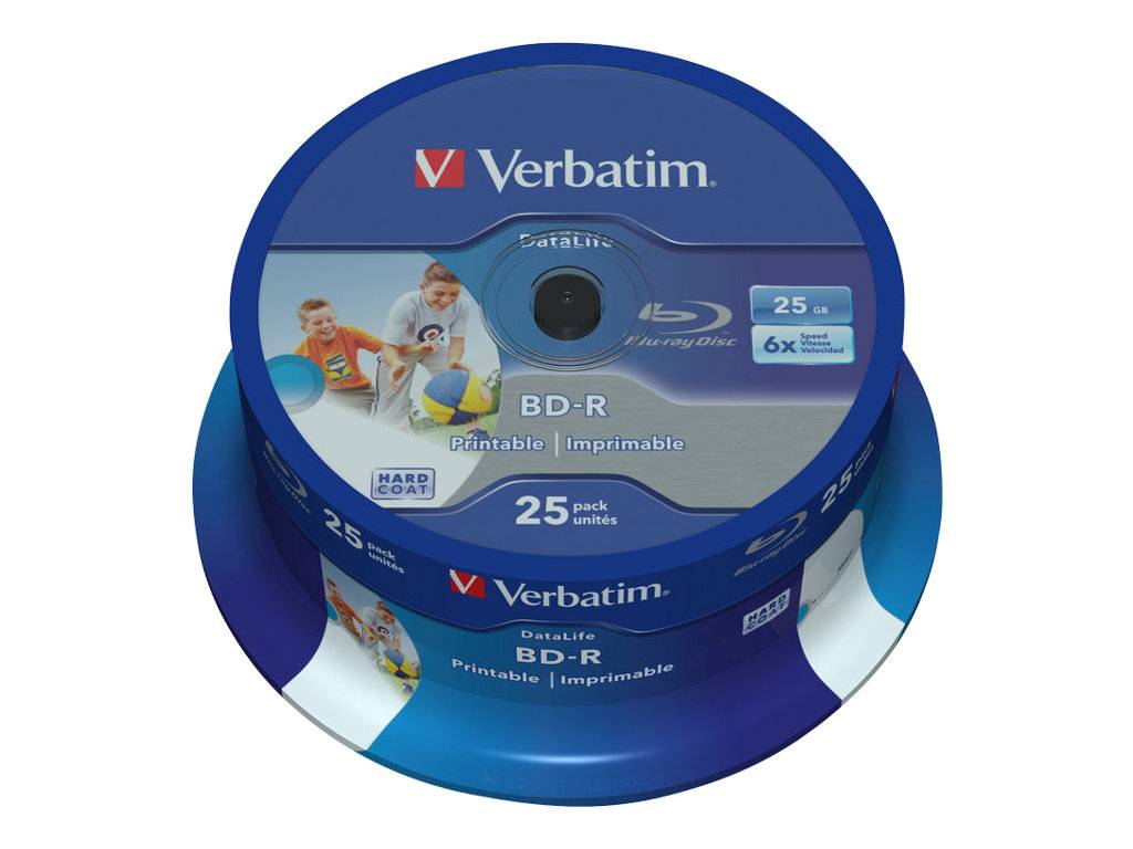 1x25 Verbatim BD-R Blu-Ray 25 GB 6x snelheid DL breed afdrukbare CB-0
