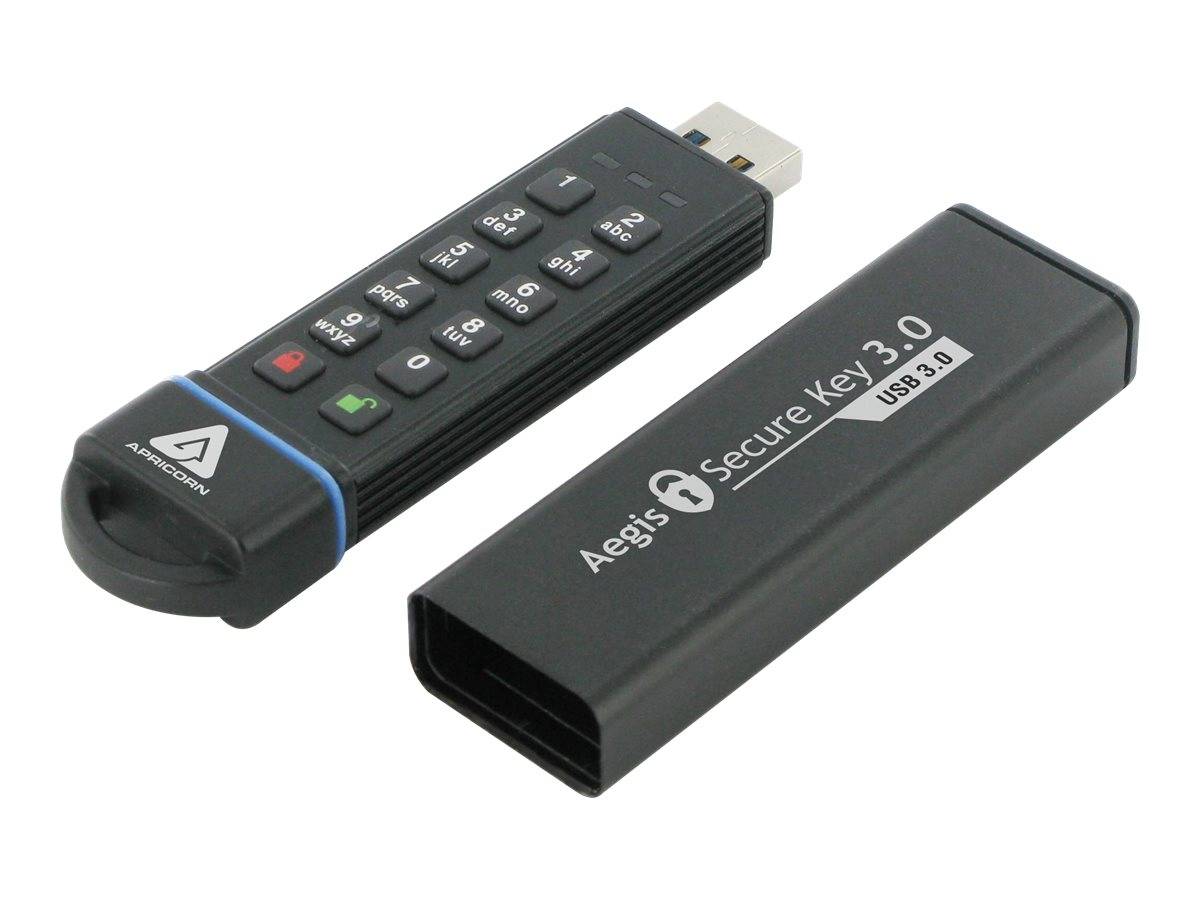 Apricorn 120 GB, 195 MB/s lezen / 162 MB/s schrijven, USB 3.0, FIPS 140-2 niveau 3 in behandeling, IP-58-2