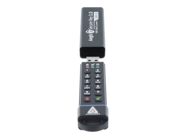 Apricorn 30 GB, 195 MB/s lezen / 162 MB/s schrijven, USB 3.0, FIPS 140-2 niveau 3 in behandeling, IP-58-1