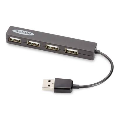 ednet 85040 4 poorten USB 2.0-hub  Zwart