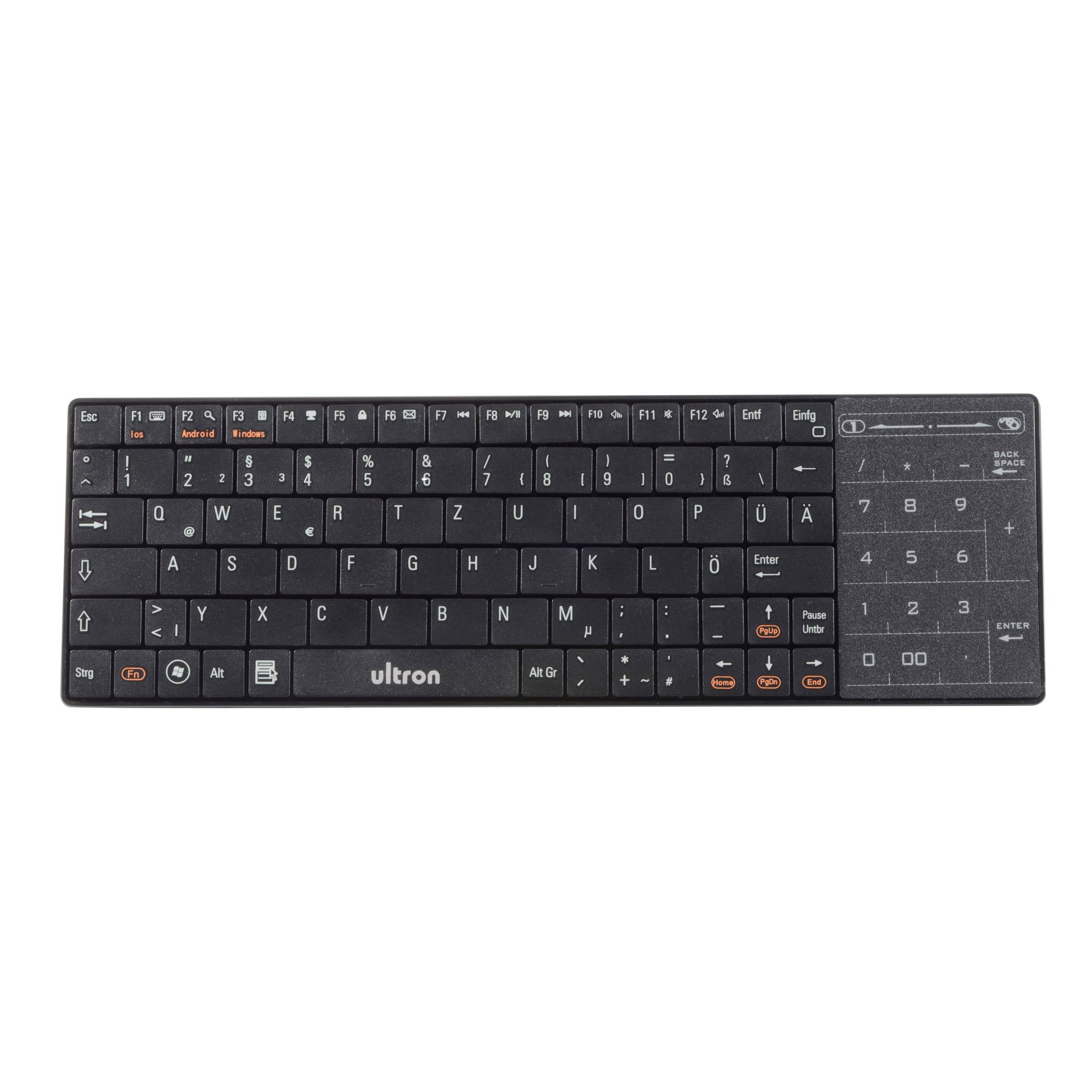 Ultron UMT-BT toetsenbord Bluetooth QWERTZ Duits Zwart-1