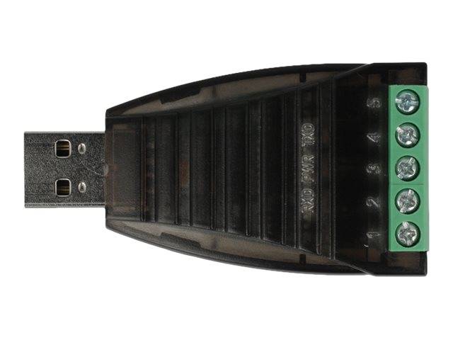 USB-A (m) naar 5-pins terminal block (v) seriële RS422/RS485 adapter / FTDI chip / ESD protectie /