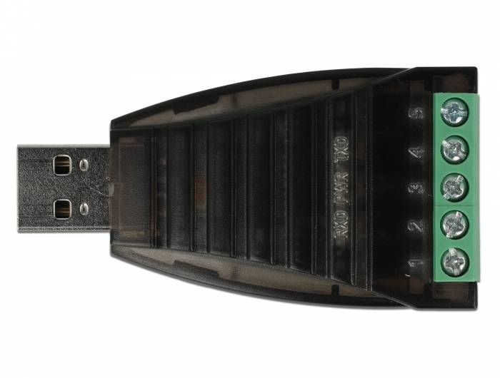 USB-A (m) naar 5-pins terminal block (v) seriële RS422/RS485 adapter / FTDI chip / ESD protectie /-2