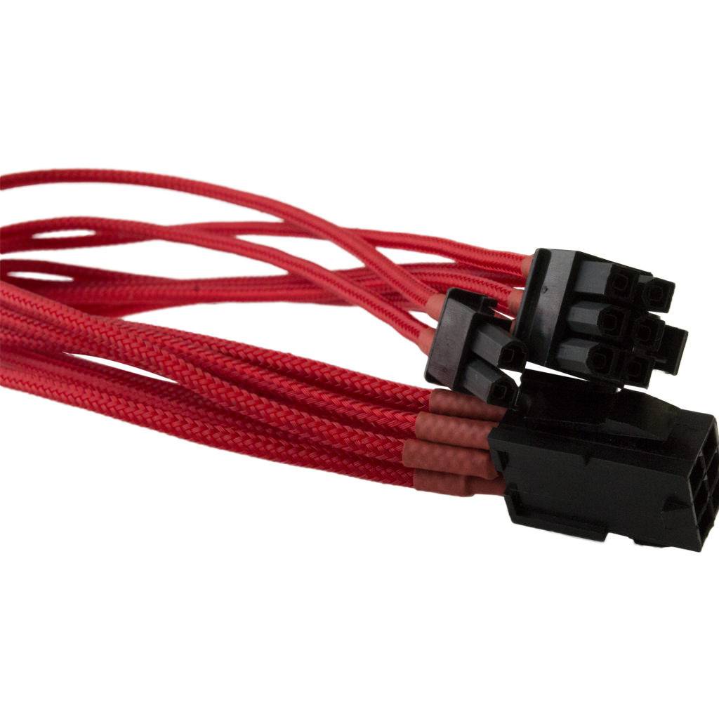 Kabel Nanoxia PCI-E 6- naar 6+2-Pin, 30 cm, Enkel, rood-4
