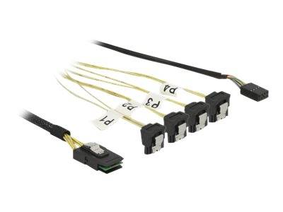 Delock Cable Mini SAS SFF-8087 > 4 x SATA 7 Pin angled + Sideband 0.5 m-0
