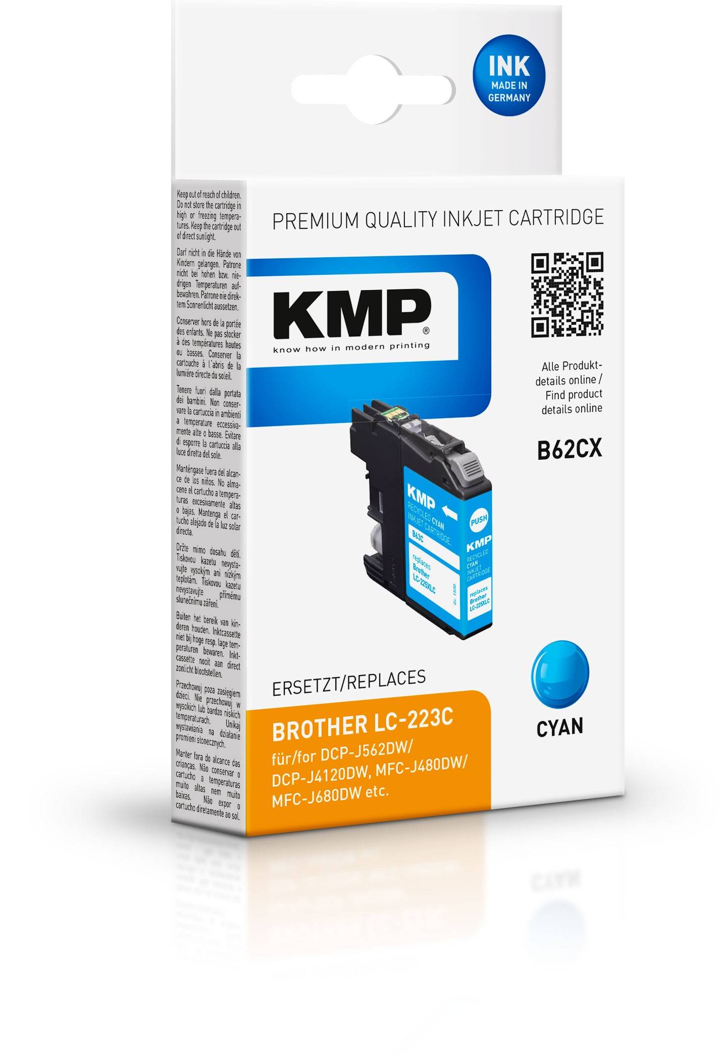 KMP-cartridge Brother LC-223C cyaan 550 S. B62CX-1