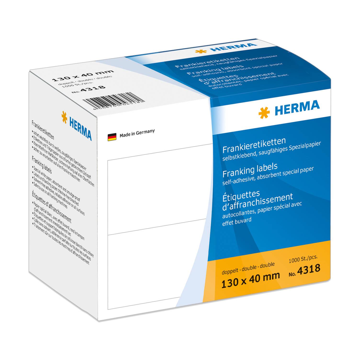 HERMA frankeeretiketten dubbel 130x40 mm 1000 stuks.-1