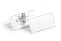 Duurzame naamplaatjes met clip, 40x75 mm, acryl, verpakking van 25 stuks.-2