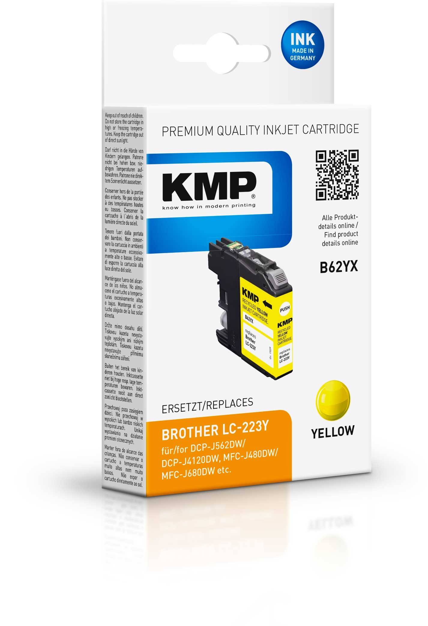 KMP cartridge Brother LC-223Y geel 550 S. B62YX-1