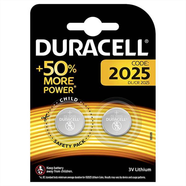 Duracell DL2025, CR2025 2-pack blister 3 volt lithiumbatterij