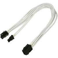Kabel Nanoxia PCI-E 6- naar 6+2-pins, 30 cm, enkel, wit-3