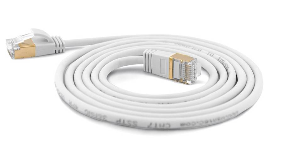 Wantec patchkabel SSTP CAT7 Ste. CAT6a d=4mm 0,10m wit-2