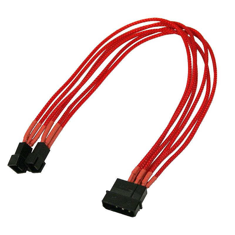 Kabel Nanoxia 4-pins naar 2 x 3-pins, enkel, 30 cm, rood-1