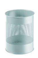 Duurzame ronde metalen afvalbak, 15 liter, met een ring van 165 mm, grijs.-2