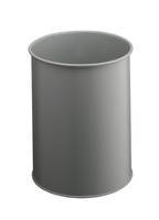 Duurzame metalen afvalbak, rond, 15 liter, grijs-2