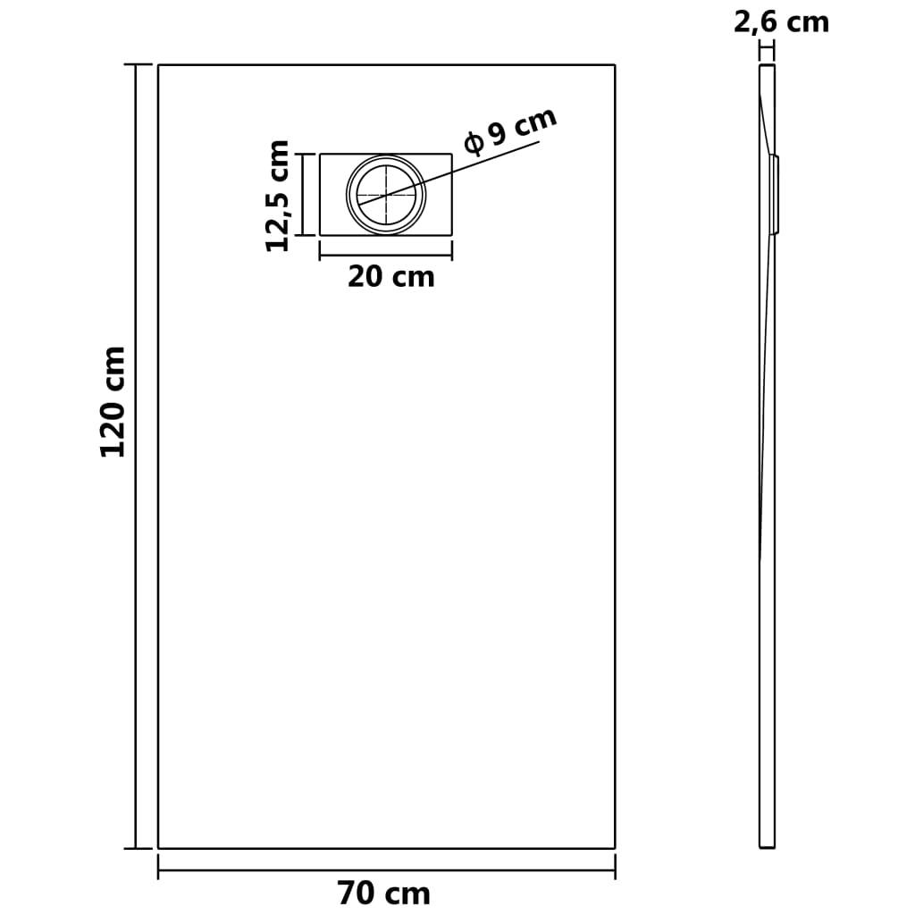 Vidaxl douchebak 120x70 cm smc grijs 87202861914918720286191491-4
