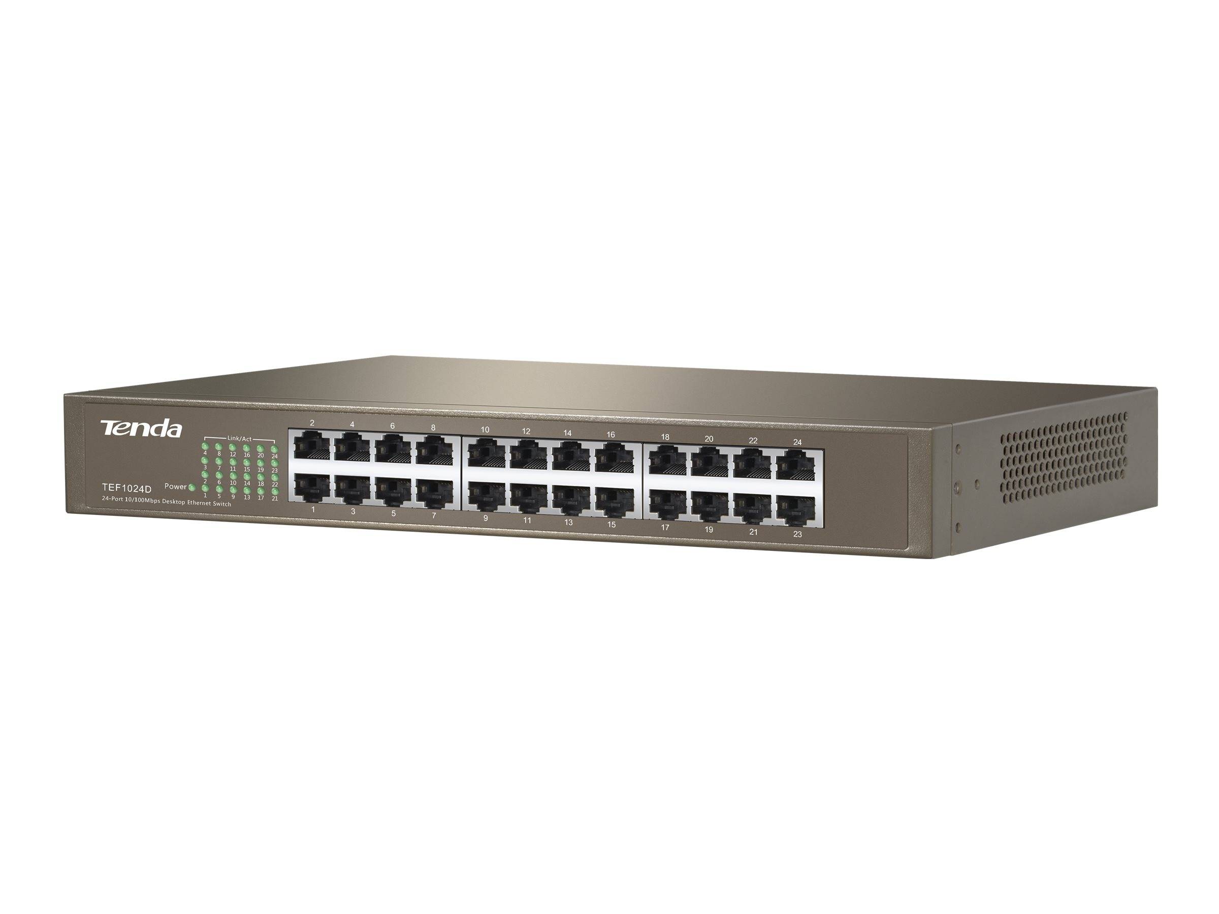 Tenda TEF1024D netwerkswitch, onbeheerd, Fast Ethernet (10/100), beige-0