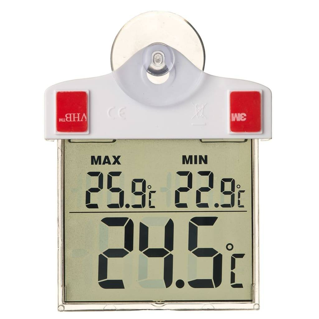 Nature Raamthermometer digitaal 13x10x3 cm 6080078-0