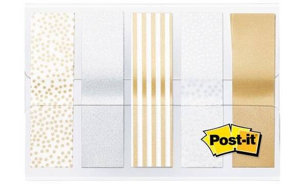 Indextabs Post-it 684 12mmx43mm metallic motief goud zilver 100 tabs-5