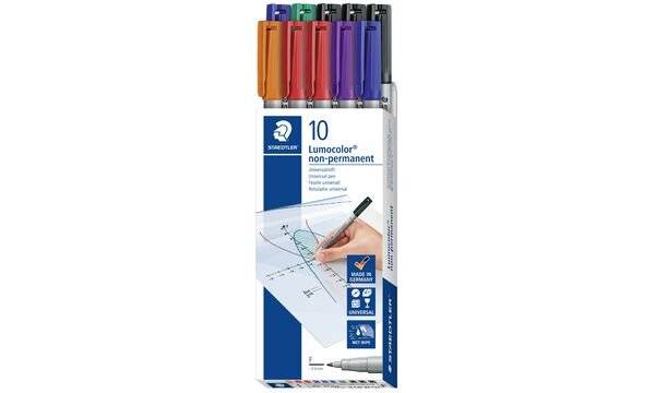 Staedtler Foliestift Lumocolor® non-permanent pen 316 316 B10 Rood, Blauw, Groen, Zwart, Oranje, Lila-0