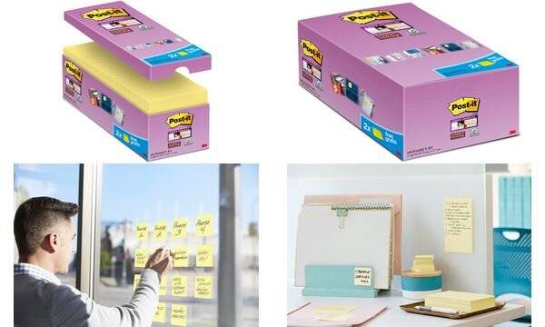 Memoblok 3M Post-it 655-SSCY Super Sticky 76x127mm geel voordeelpak