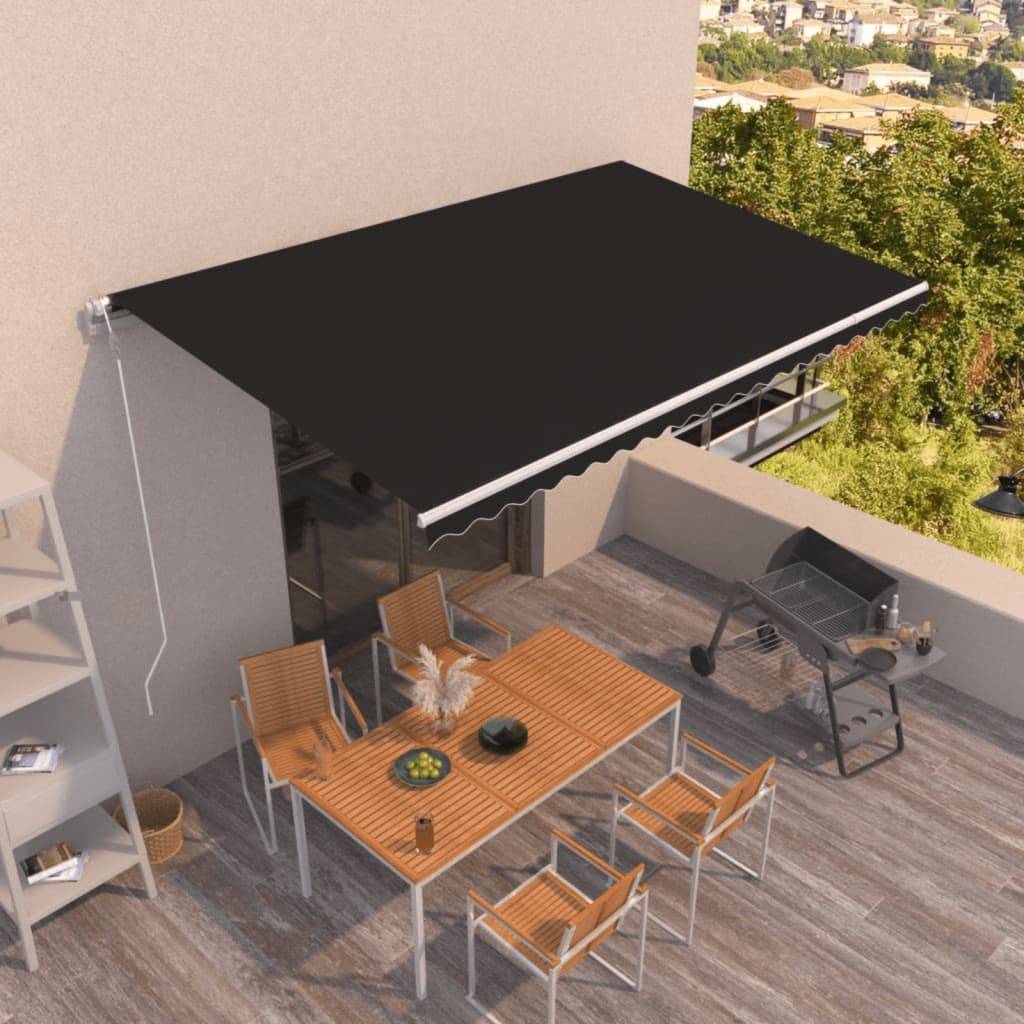 vidaXL - Luifel - automatisch - uittrekbaar - 500x350 - cm - antracietkleurig-1
