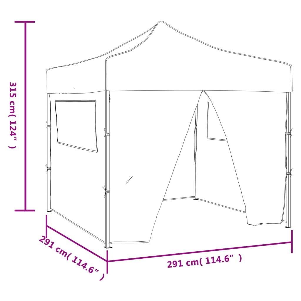 vidaXL - Vouwtent - pop-up - met - 4 - zijwanden - 3x3 - m - antraciet-1