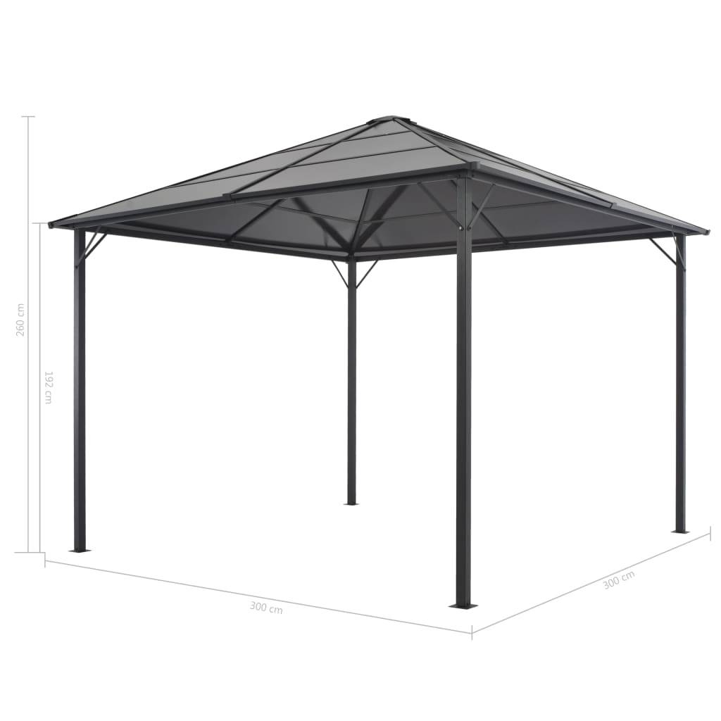 vidaXL - Prieel - met - dak - 3x3 - m - aluminium - antracietkleurig-4