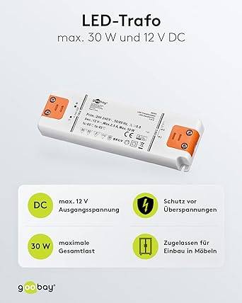 LED-transformator 12 V / 15 W 12 V DC voor LED's tot 15 W totale belasting-1
