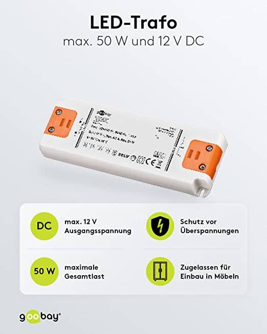 LED-transformator 12 V / 50 W 12 V DC voor LED's tot 50 W totale belasting-3