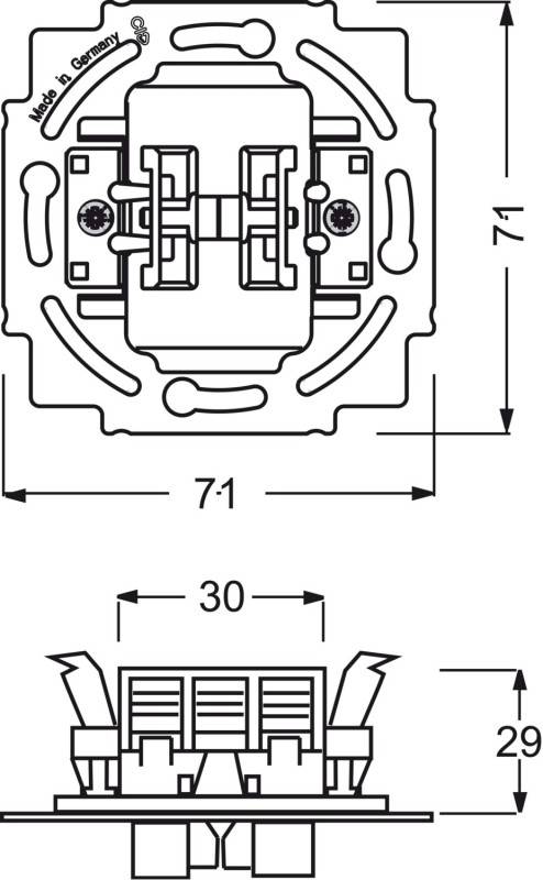 Busch-Jaeger Wippschaltereinsatz 2000/6/6 US-101-1