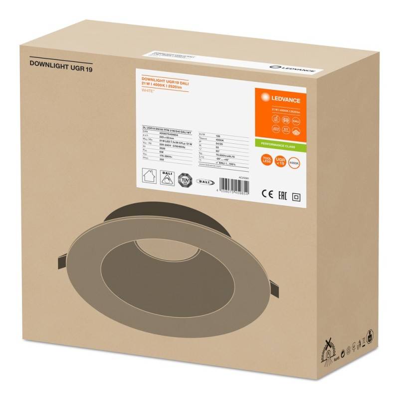 Ledvance LED Downlighter Ø195mm | 21W 3000K 2400lm 830 IP54 | DALI-2