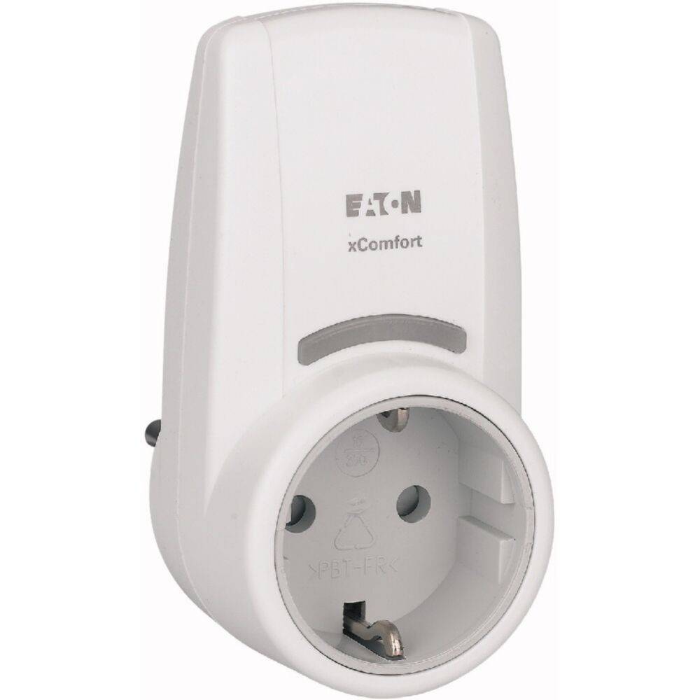 Tussenstekker schakelactor + energiemeting 12A schuko - wit-1