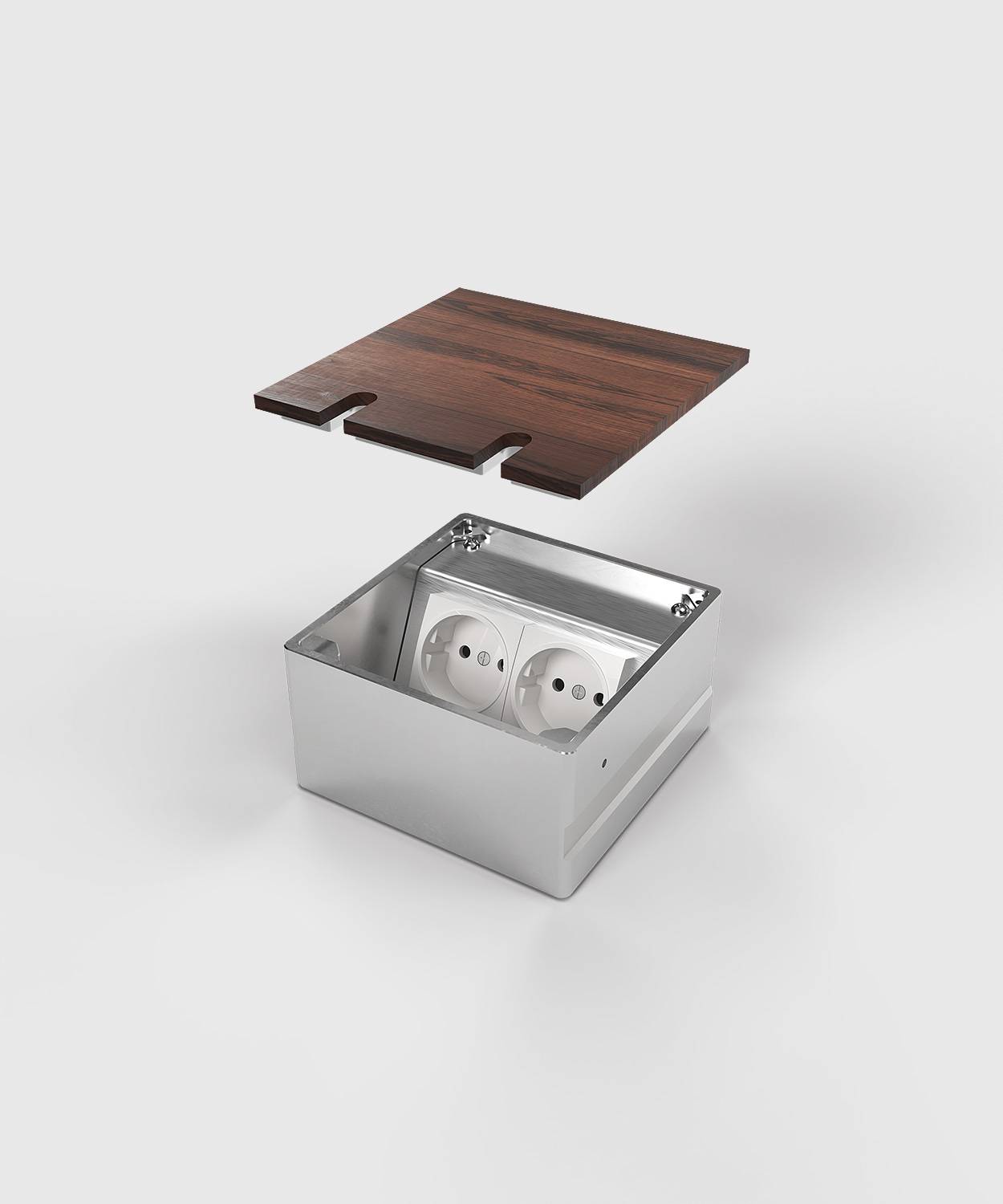 BEP24 Bodensteckdose 8802B IP412xSchuko quadratisch f. Estrich geeig-3