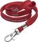 Rood keycord met metalen clip en opdruk 'www.nws-tools.de'.