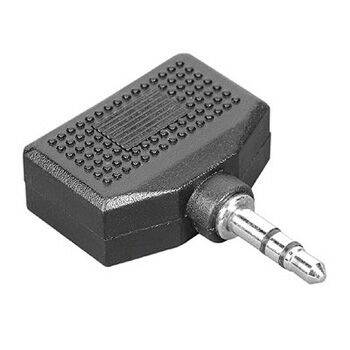 Hama 00043353 Jackplug Audio Adapter [1x Jackplug male 3,5 mm - 2x Jackplug female 3,5 mm] Zwart-1